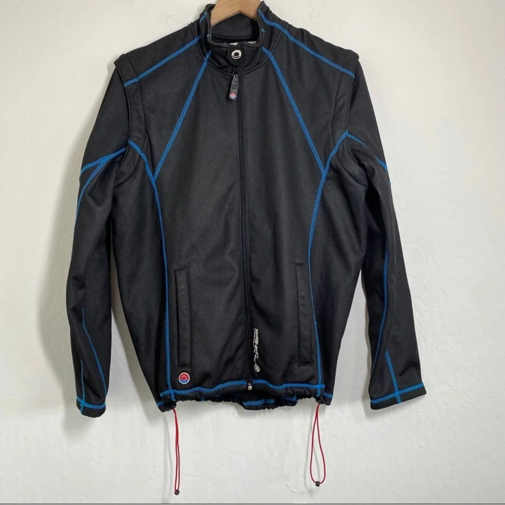 Freeze Out Thermal Protection Men’s M Black Blue Full zip Jacket Convert Vest